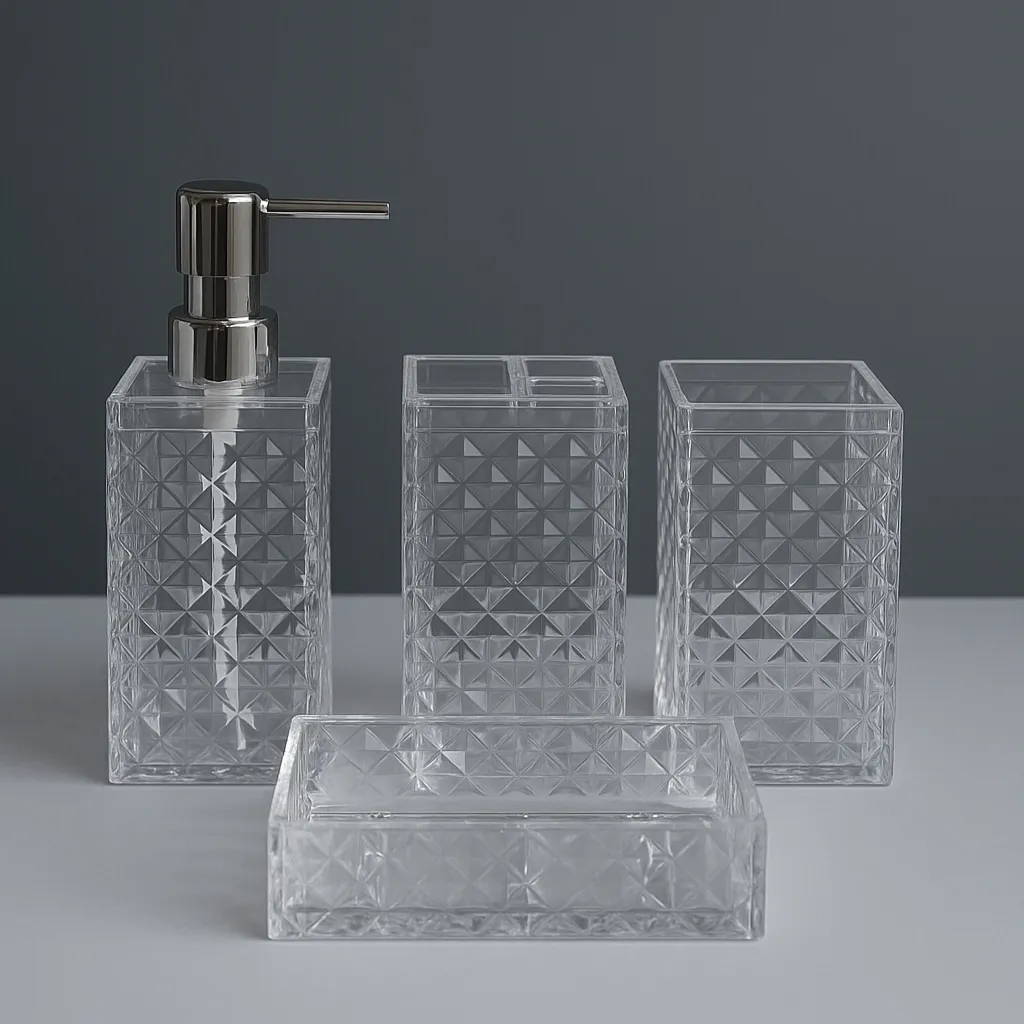 Set de Baño 4 Piezas Acrílico Diamonds - Fashion boutique