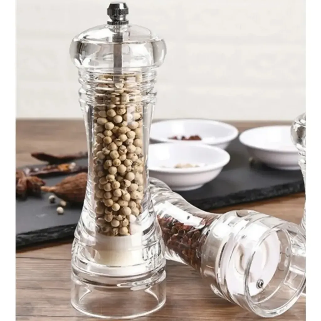 Molinillo Pimentero Salero de Acrílico Transparente