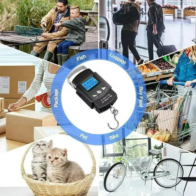 Balanza Digital Portátil de mano para viaje pesca 50kg